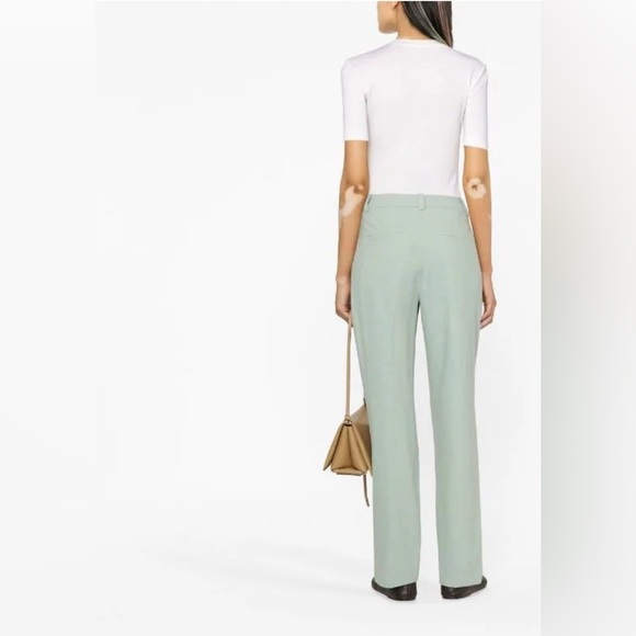 NEW! Vince Straight Leg Tailored Trouser Pants Wool Blend Green SZ 4 - Picture 3 of 11